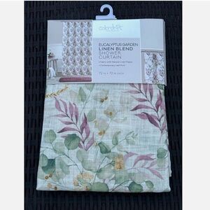 Colordrift Eucalyptus Garden Linen Blend Floral Fabric Shower Curtain 72"x72"